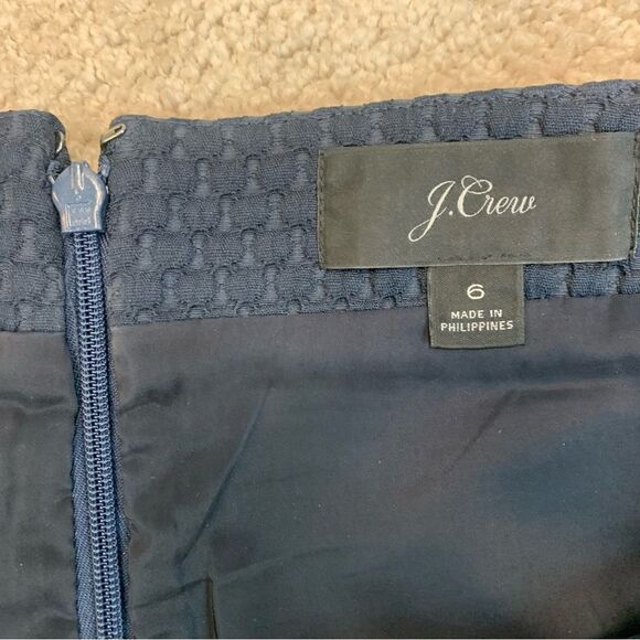 J Crew navy blue textured pencil skirt Sz 6 - Picture 6 of 11